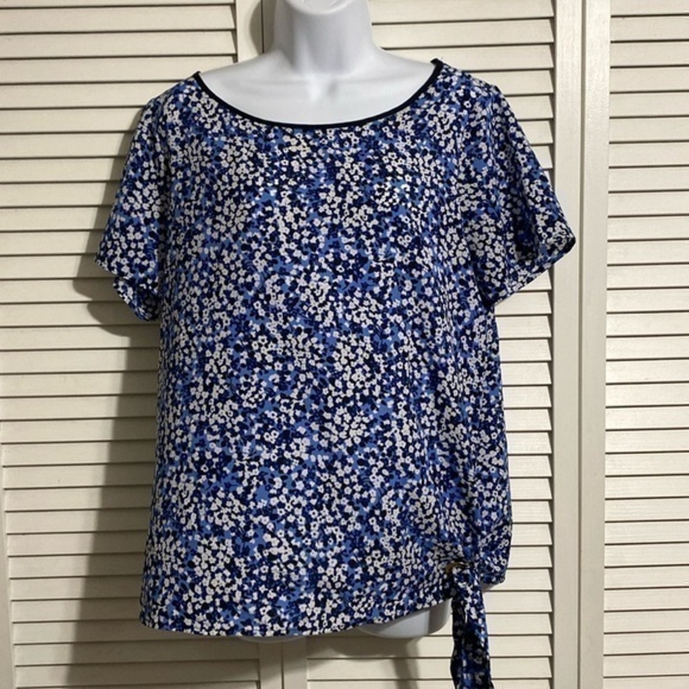 Michael Kors Ditsy Floral Blue & White Blouse